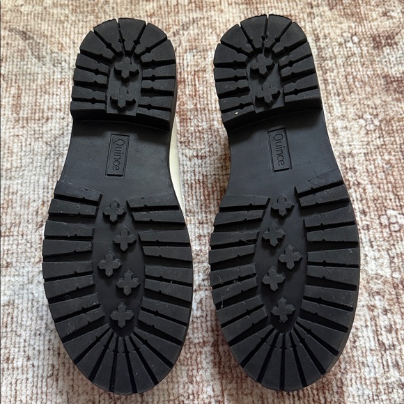 Quince Italian Leather Lug Sole Loafers Chunky Lug Sole Bone White Women US 8 - Picture 7 of 7